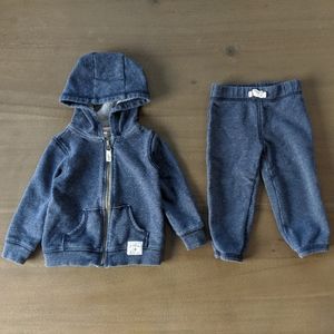 CARTERS Blue Zip-up Jacket and Pant Set 18 Months